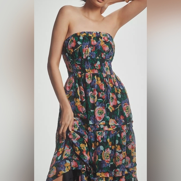 Anthropologie Somerset Floral Strapless Maxi Dress - Picture 3 of 8
